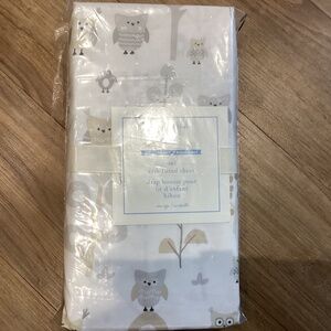 Pottery Barn Baby Owl Grey Fitted Sheet, 100% Organic Cotton